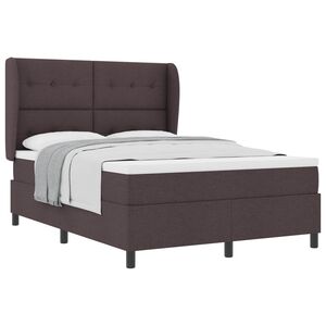 vidaXL Boxspring bed met hoofdeinde Donkerbruin 140 x 200 cm Stof