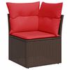 vidaXL 10-delige Loungeset met kussens poly rattan acacia bruin