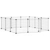 vidaXL Huisdierkooi met 12 panelen en deur, zwart 35x35 cm staal