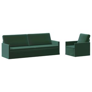 vidaXL Bankstel 2 pcs Donkergroen fluweel