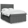 vidaXL Boxspring met matras stof donkergrijs 160x200 cm