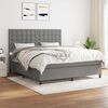 vidaXL Boxspring met matras stof donkergrijs 160x200 cm