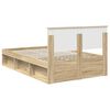 vidaXL Bedframe met hoofdeinde Sonoma Eiken 135 x 190 cm Bewerkt hout