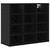 vidaXL Schoenenkast Zwart Eiken 77,5 x 30 x 67 cm Bewerkt hout