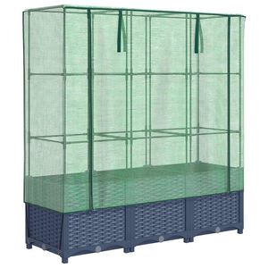 vidaXL Plantenbak verhoogd met kashoes 120x40x138 cm rattanlook