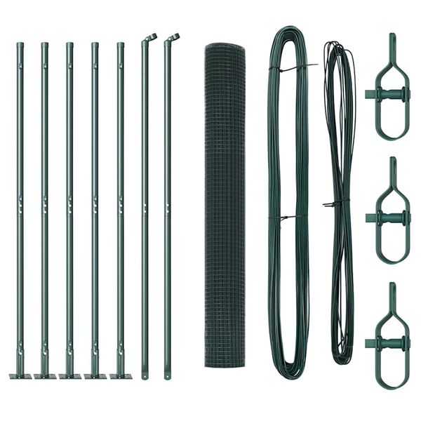 vidaXL Afrasteringspaal Groen 10 x 1,2 m (25 x 25 mm gaas)