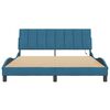 vidaXL Bedframe met LED zonder matras "Hanko" fluweel blauw 160x200 cm
