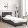 vidaXL Bedframe zonder matras "Hvar" kunstleer grijs 80x200 cm