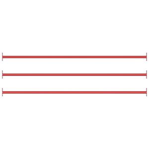 vidaXL Rekstokken 3 st 125 cm staal rood