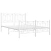 vidaXL Bedframe met hoofd- en voeteneinde metaal wit 135x190 cm