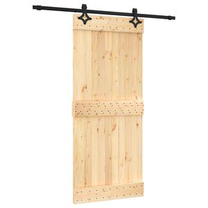 vidaXL Schuifdeur 90 x 210 cm Massief Grenenhout (Niet-Behandeld)