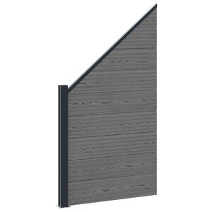 vidaXL Hek set 95 x 180 cm WPC en Aluminium Grijs