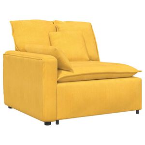 vidaXL Modulaire bank Armleuning eindmodule met kussens 100 cm