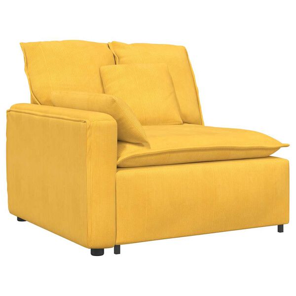 vidaXL Modulaire bank Armleuning eindmodule met kussens 100 cm