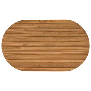 vidaXL Tafelblad 120 x 70 x 3,5 cm Ovaal Massief Teakhout Naturel