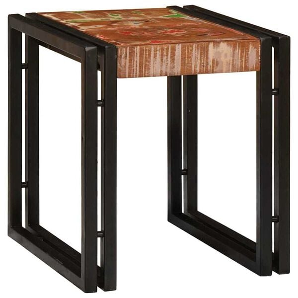 vidaXL Nesttafel 3 pcs Bruin en zwart massief gerecycled hout
