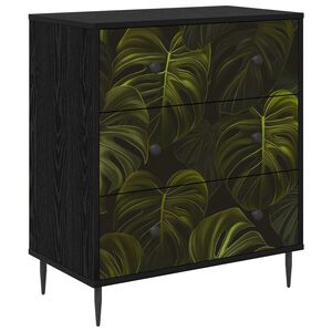 vidaXL Ladekast ELBURG Palmbladprint 66 x 36,5 x 76 cm Bewerkt hout