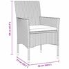 vidaXL Tuin eettafelset met kussen 5 pcs Zwart poly rattan