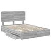 vidaXL Opslag bed met lade Grijs Sonoma 150 x 200 cm Bewerkt hout