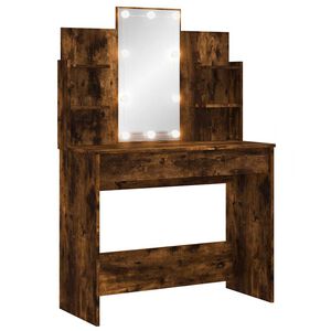 vidaXL Kaptafel met LED-verlichting 96x40x142 cm gerookt eikenkleurig