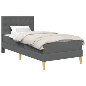 vidaXL Bedframe met matras met hoofdeinde Donkergrijs 80 x 200 cm Stof