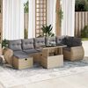 vidaXL 8-delige Loungeset met kussens poly rattan beige