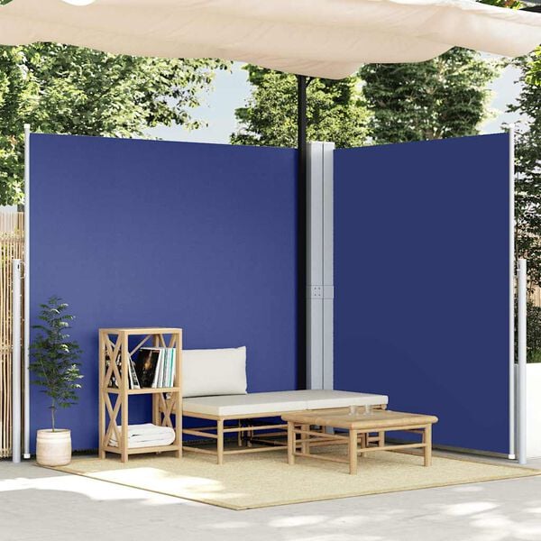 vidaXL Windscherm uittrekbaar 200x600 cm blauw