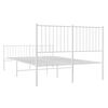 vidaXL Bedframe met hoofd- en voeteneinde metaal wit 135x190 cm