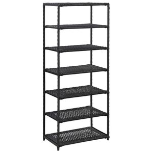 vidaXL Schoenenrek 50x30x120 cm poly rattan zwart