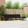vidaXL Buiten bankenset met kussen 5 pcs Natuurlijk en Zwart