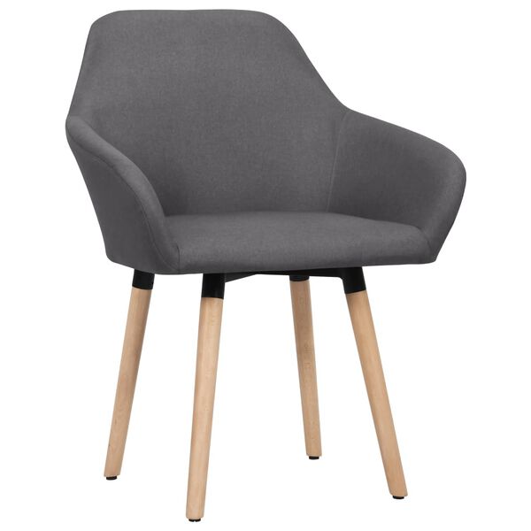 vidaXL Eetkamerstoelen 2 st stof donkergrijs