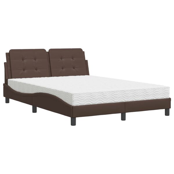 vidaXL Bedframe zonder matras "Zadar" kunstleer bruin 140x190 cm
