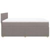 vidaXL Boxspring met matras stof taupe 140x200 cm