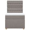 vidaXL Boxspring met matras stof taupe 90x200 cm