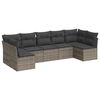 vidaXL 7-delige Loungeset met kussens poly rattan grijs