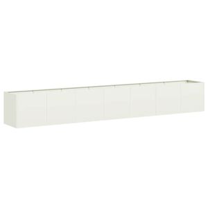 vidaXL Plantenbak 280x40x40 cm koudgewalst staal wit
