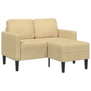 vidaXL 2-zitsbank met chaise L-vorm 125 cm linnen grijsgroen