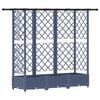 vidaXL Verhoogd Bed met Trellis en Dak Grijs 164 x 40 x 123 cm PP