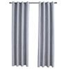 vidaXL Gordijn verduisterend met metalen ringen 2 st 140x245 cm grijs