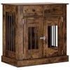vidaXL Hond Bench Meubel Gerookt eiken 80 x 47,5 x 80 cm Bewerkt hout