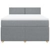 vidaXL Boxspring met matras stof lichtgrijs 140x190 cm