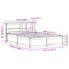 vidaXL Bedframe met hoofdbord massief grenenhout wasbruin 120x200 cm