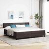 vidaXL Boxspringbed met matras Donkerbruin 200 x 200 cm Polyester