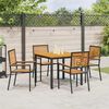 vidaXL Tuin Eetset 5 pcs Zwart 90 x 90 x 75 cm poly rattan