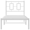 vidaXL Bedframe met hoofdbord metaal wit 80x200 cm