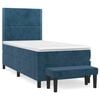 vidaXL Boxspring met matras fluweel donkerblauw 80x200 cm
