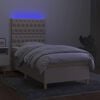 vidaXL Boxspring met matras en LED stof cr&egrave;mekleurig 80x200 cm