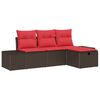 vidaXL Tuin Sofa Set 4 st poly rattan