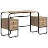 vidaXL Bureau met opbergruimte Artisanaal eiken 145 x 50 x 75 cm