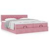 vidaXL Ottoman bed met matrassen 200x200cm fluweel roze